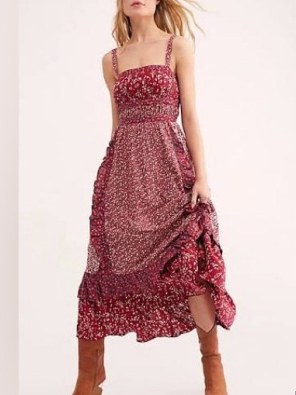Free People Yesica Floral Mixi Dress 12